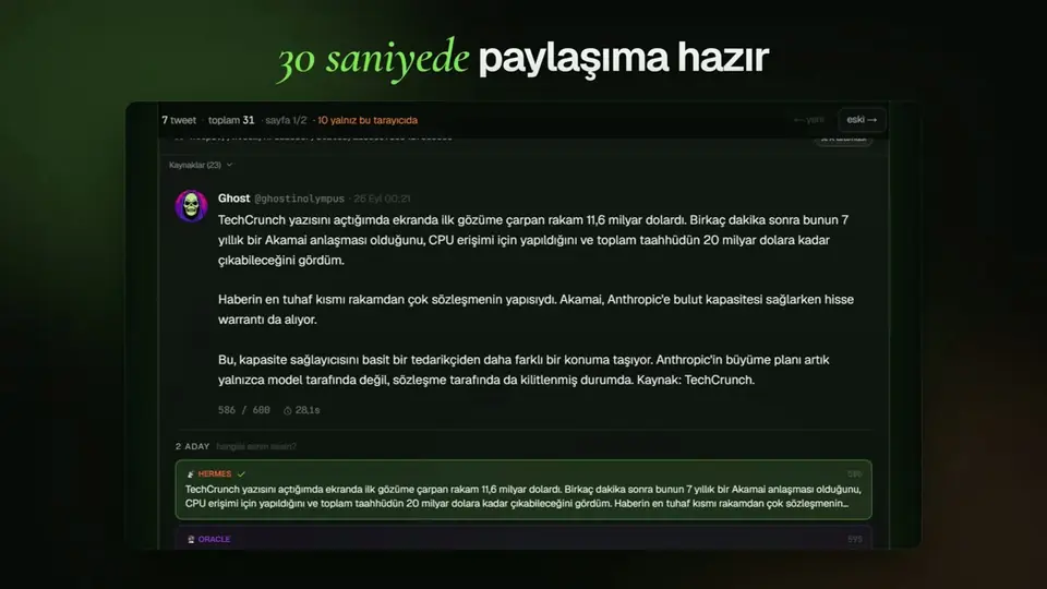 xVirals demosu: düzenleyicide üretilmiş bir tweet ve alternatif adayları